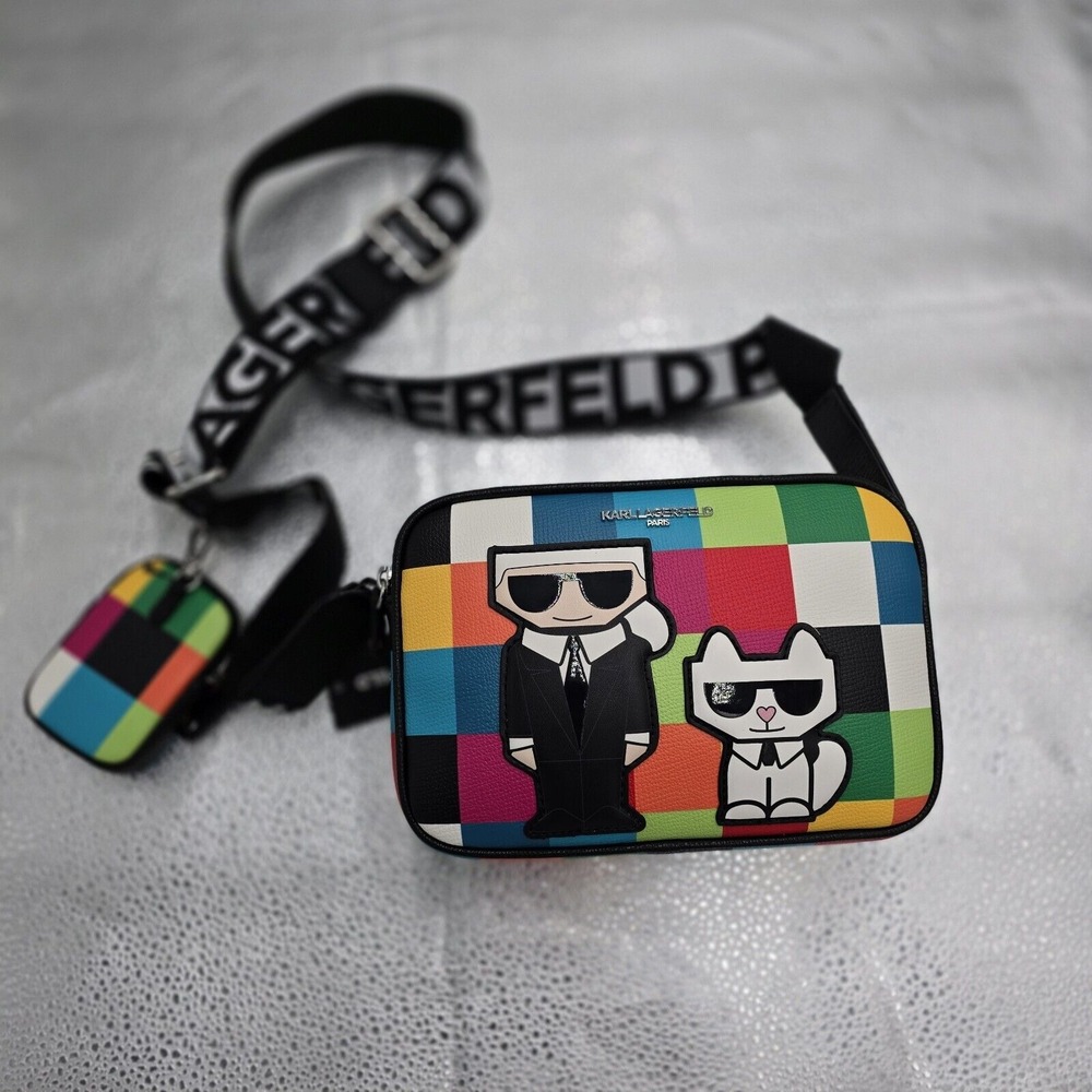 KARL LAGERFELD PARIS Maybelle Camera  Crossbody Bag‎ Bright Multi Combo NWT